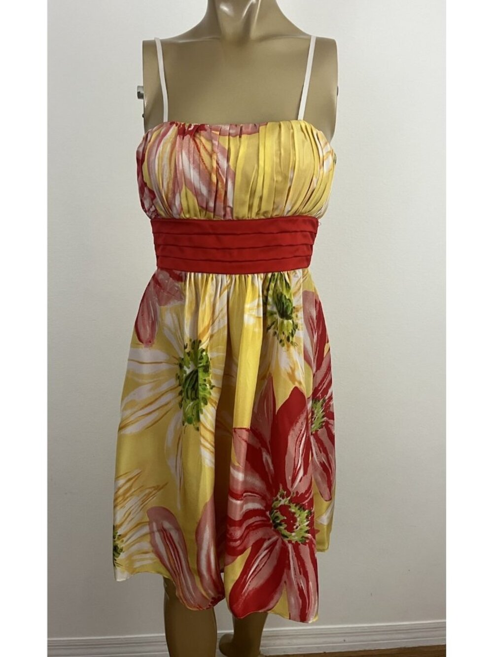 BCBG Paris Women's 2 Silk Floral Strapless Dress Tea Party Cocktail - Picture 3 of 15